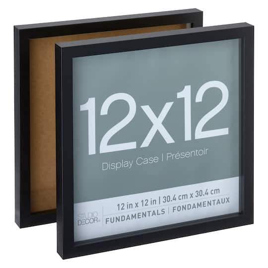 2-Pack Black 12" x 12" Shadow Boxes, Fundamentals by Studio Décor®